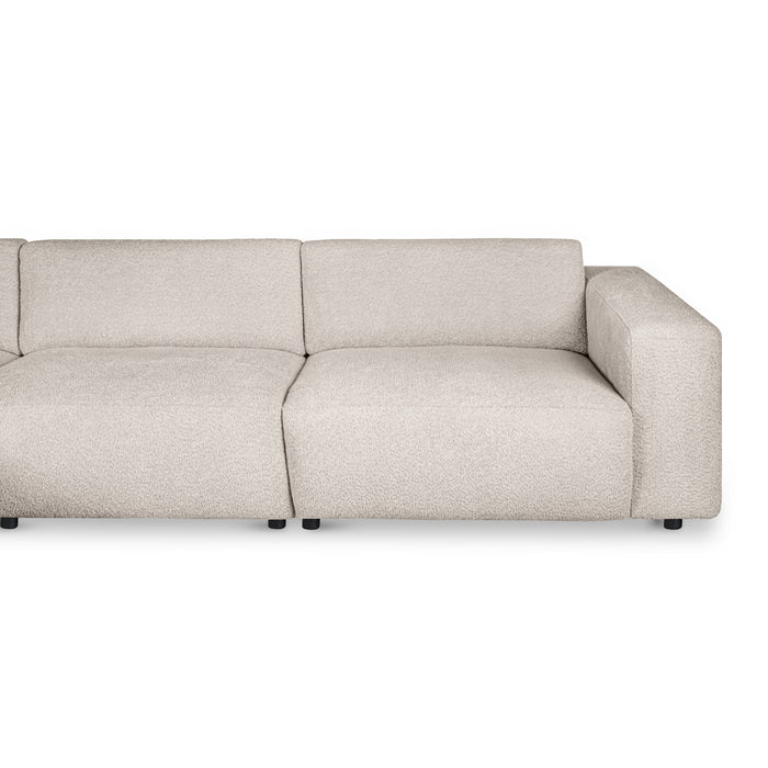 by fonQ Nova Hoekbank met Chaise Longue Links - Bouclé - Greige