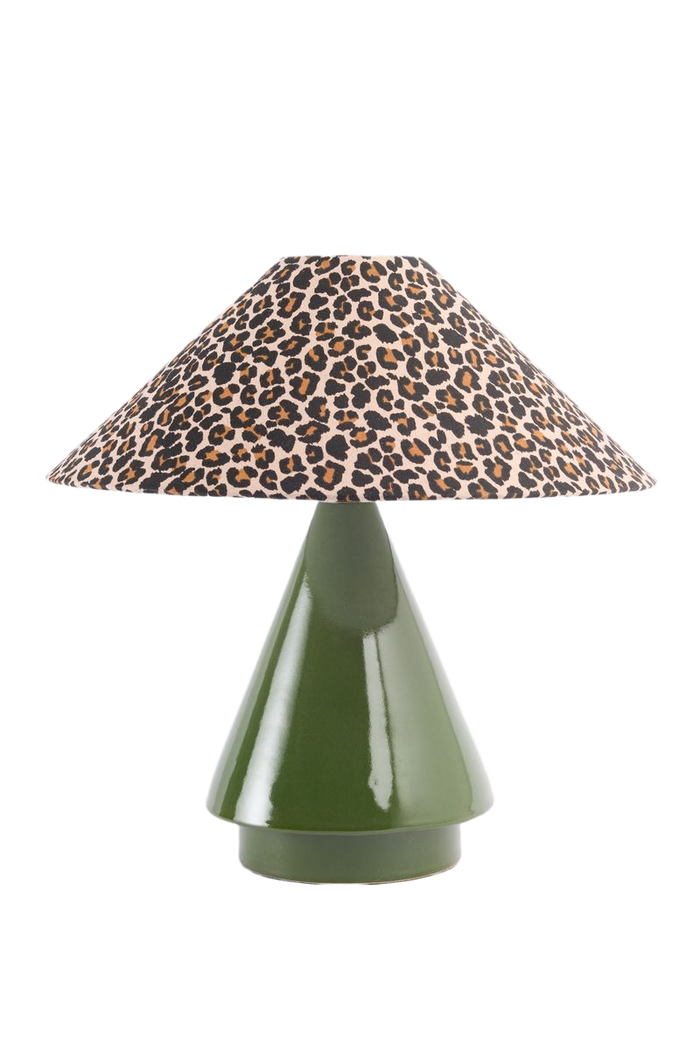 Sissy-Boy Groene tafellamp met leopard print