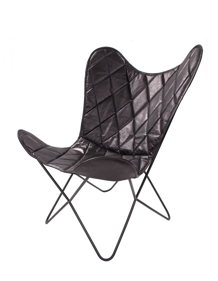 Stoel, vlinderstoel zwart van ijzer onderhoudsvriendelijk, hoge kwaliteit