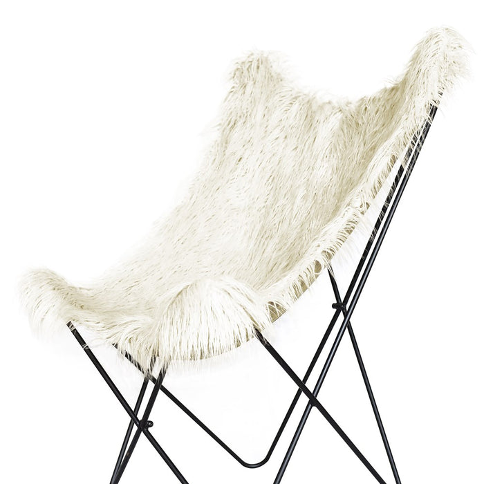 Stoel, vlinderstoel wit van metaal deels handgemaakt