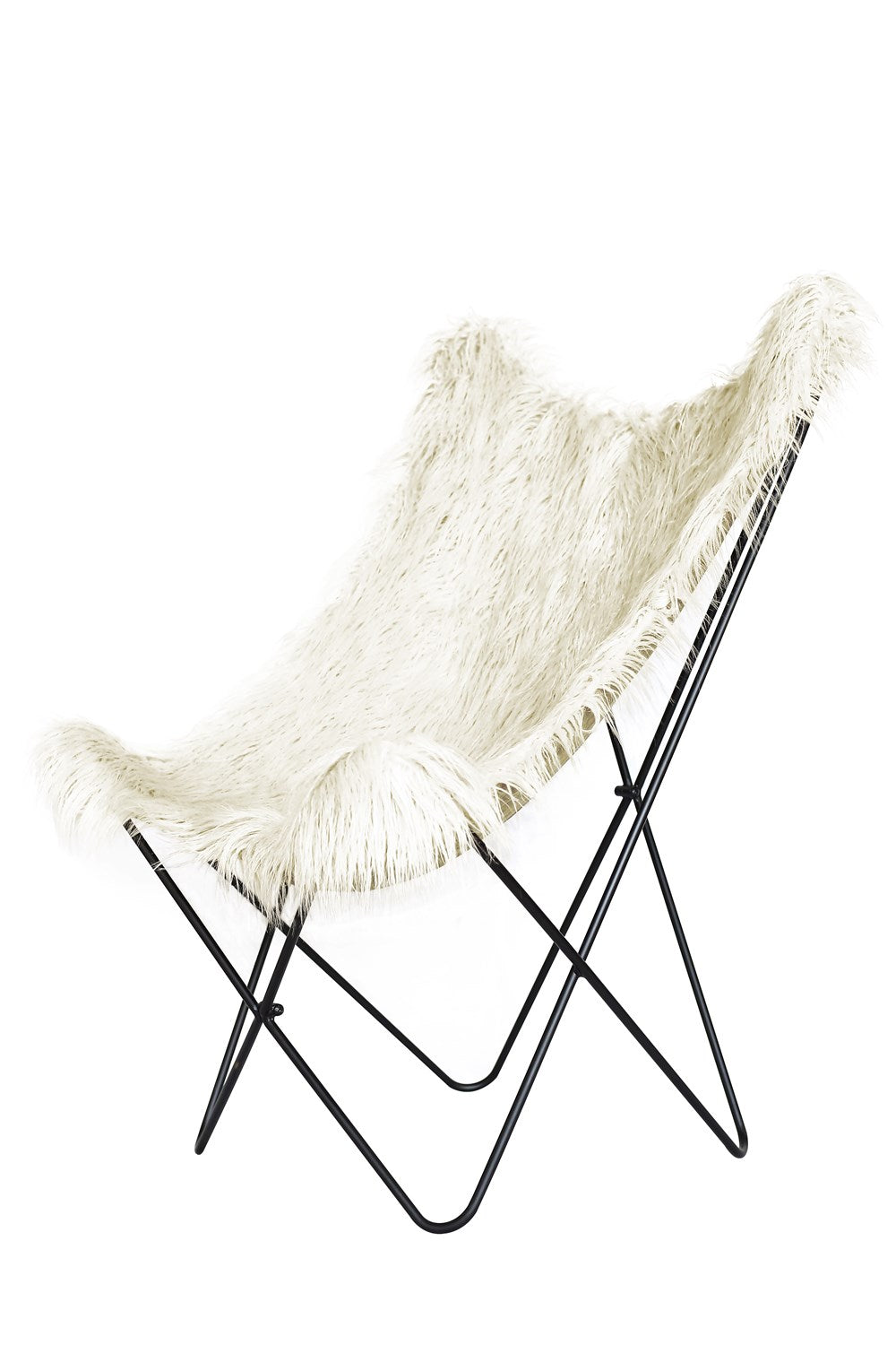 Stoel, vlinderstoel wit van metaal deels handgemaakt