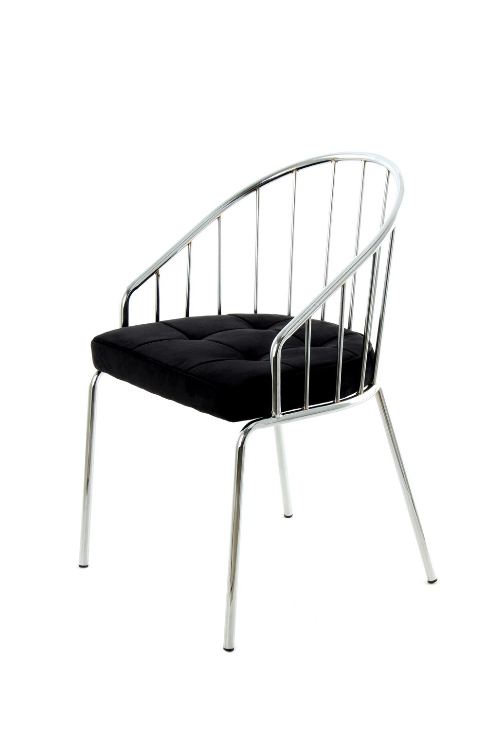 Zwart|chromen metalen stoel elegant, comfortabel, stabiel