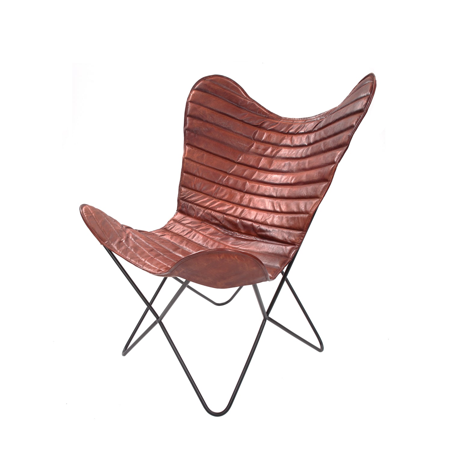 Stoel, vlinderstoel kersenrood ijzer onderhoudsvriendelijk, hoge kwaliteit