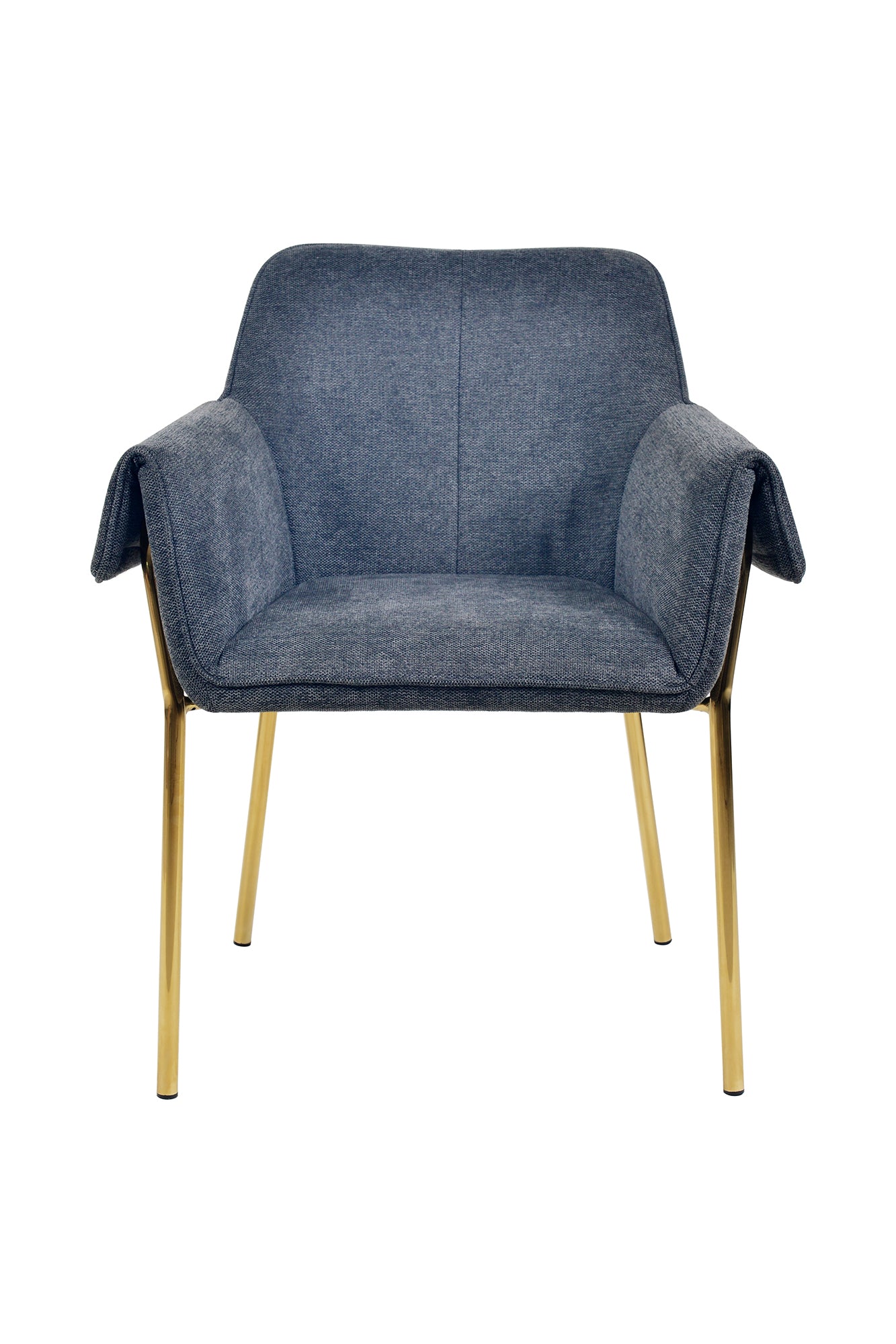 Antraciet ijzeren stoel gezellig ontwerp, tijdloze kleuren, gouden frame, gemakkelijk te onderhouden stoffen bekleding