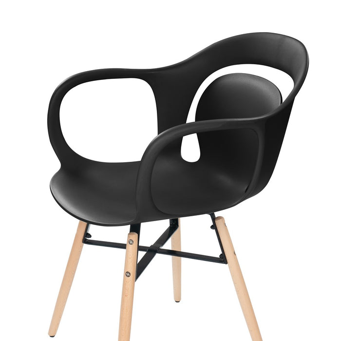 Stoel, set van 4 zwart ijzer onderhoudsvriendelijk, comfortabel