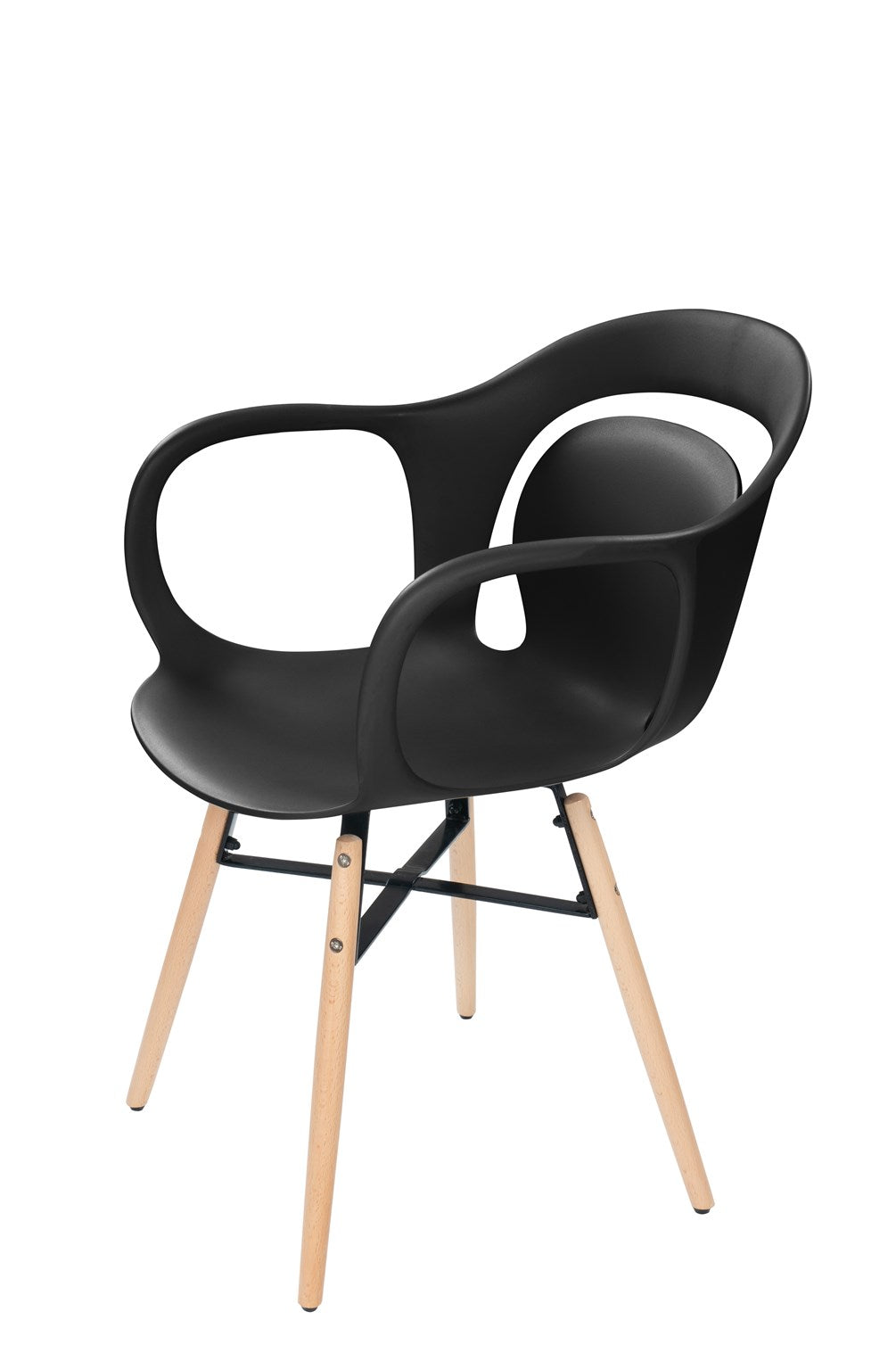 Stoel, set van 4 zwart ijzer onderhoudsvriendelijk, comfortabel