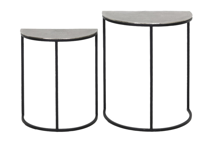 D - Light & Living - Bijzettafel - Peto - Metaal - Grijs - Set van 2