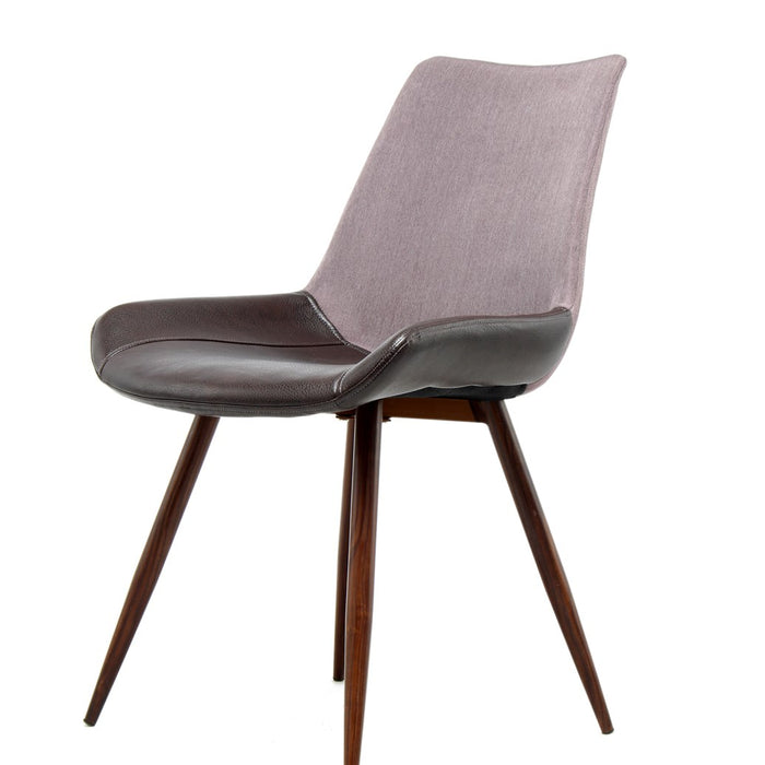 Stoel, set van 2 paars|donkerbruin metaal onderhoudsvriendelijk, comfortabel, modern