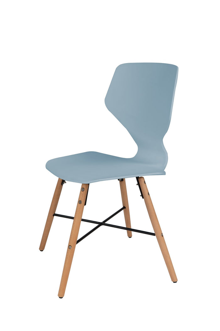 Stoel, set van 4 grijs-blauw ijzer onderhoudsvriendelijk, comfortabel