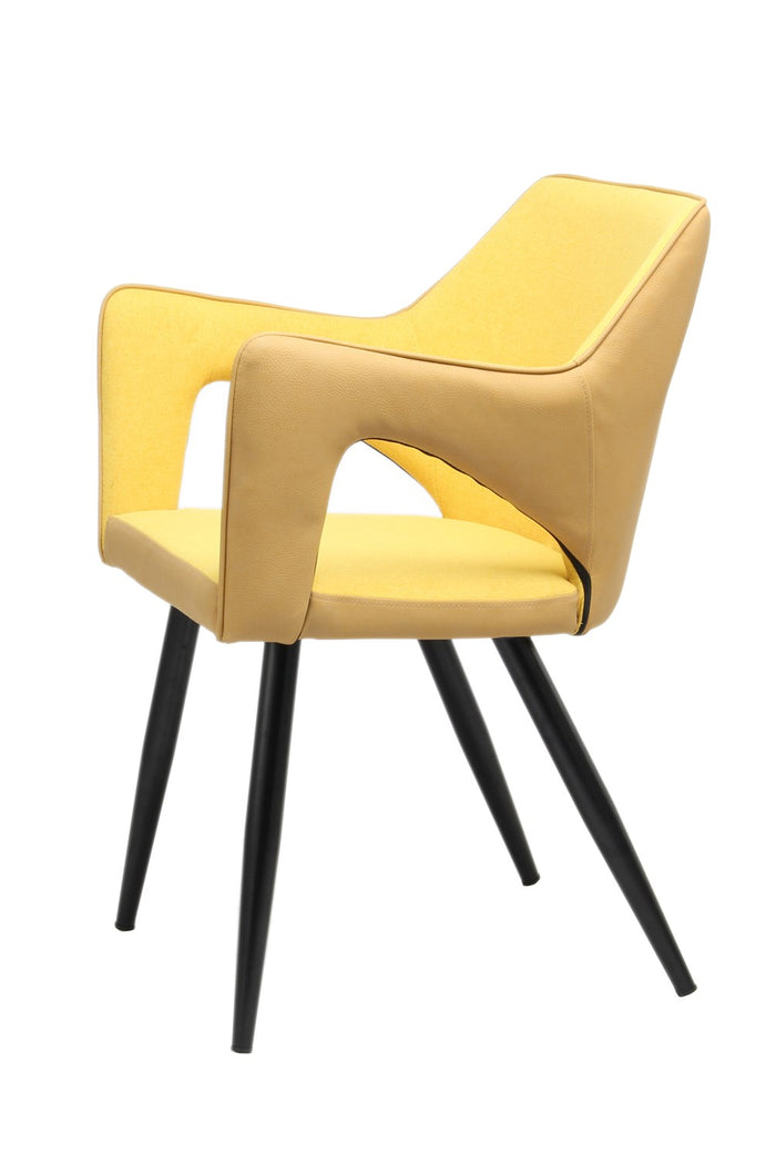 Stoel, set van 2 geel ijzer trendy