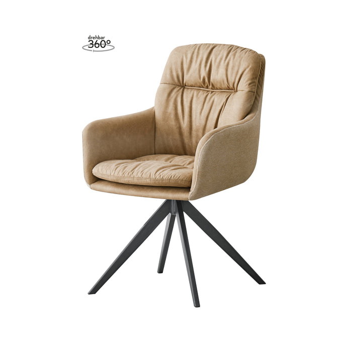 Stoel, draaistoel taupe van ijzer 360 graden draaibaar, hoogwaardige afwerking, comfortabel