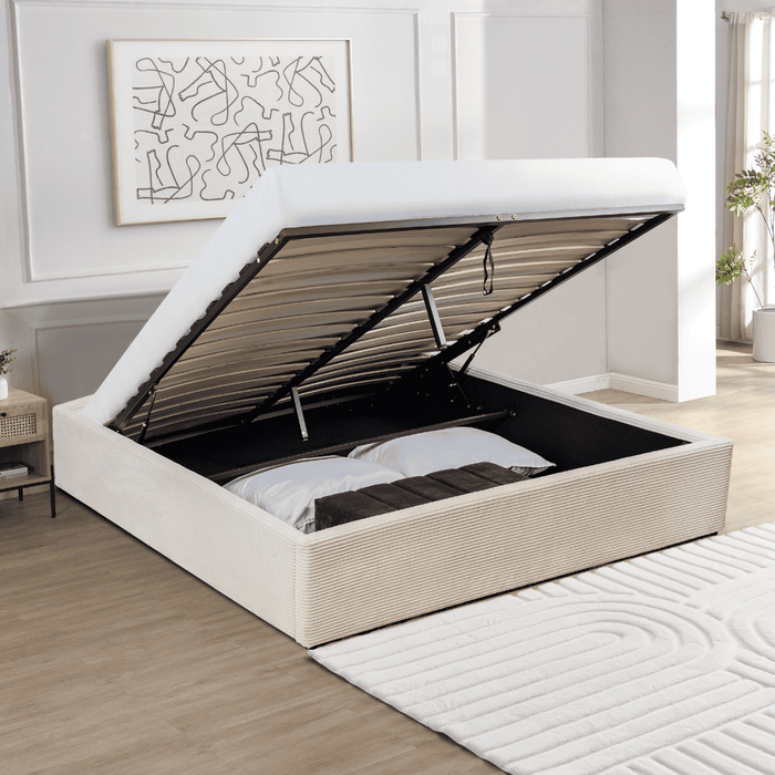 Calicosy - Opbergbed ROMY - 160x200 cm - Beige fluweel