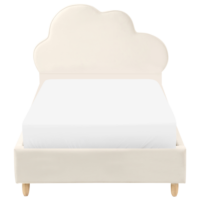 Beliani-BELLEVUE-Eenpersoonsbed-Lichtbeige-90 x 200 cm-Fluweel