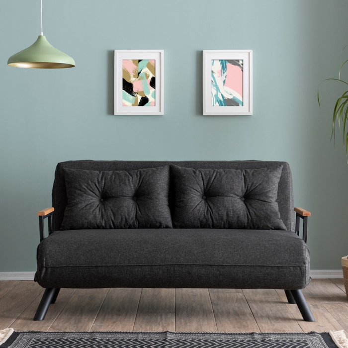 Calicosy - Slaapbank voor 2 personen - SANDO - Donkergrijs