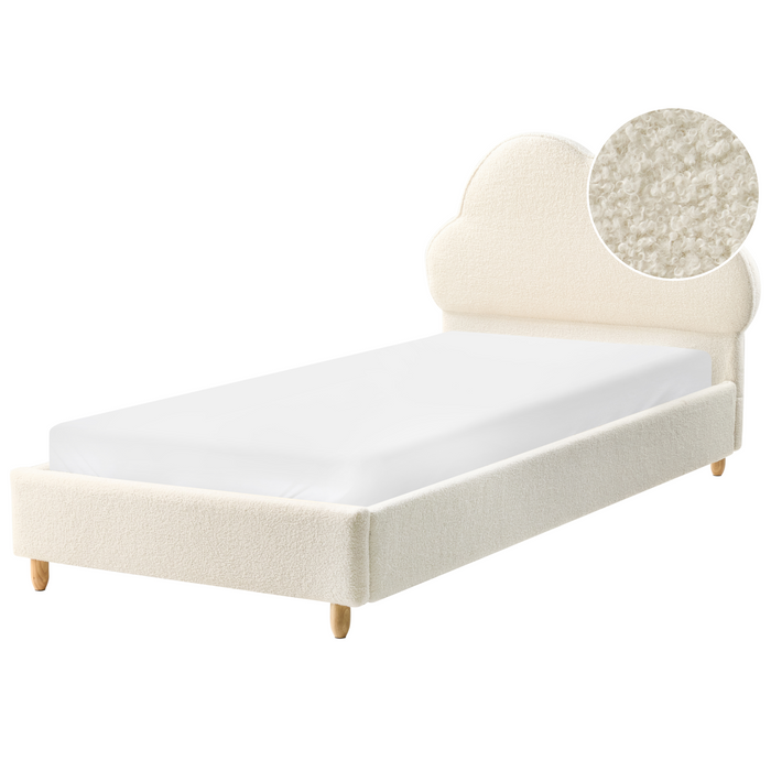 Beliani-BELLEVUE-Eenpersoonsbed-Gebroken wit-90 x 200 cm-Bouclé