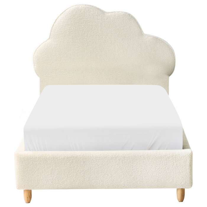 Beliani-BELLEVUE-Eenpersoonsbed-Gebroken wit-90 x 200 cm-Bouclé