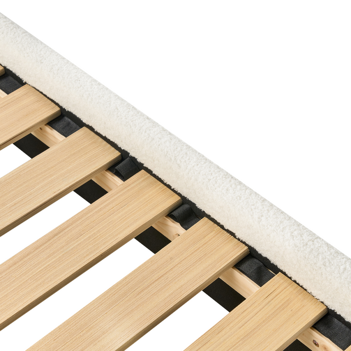 Beliani-BELLEVUE-Eenpersoonsbed-Gebroken wit-90 x 200 cm-Bouclé