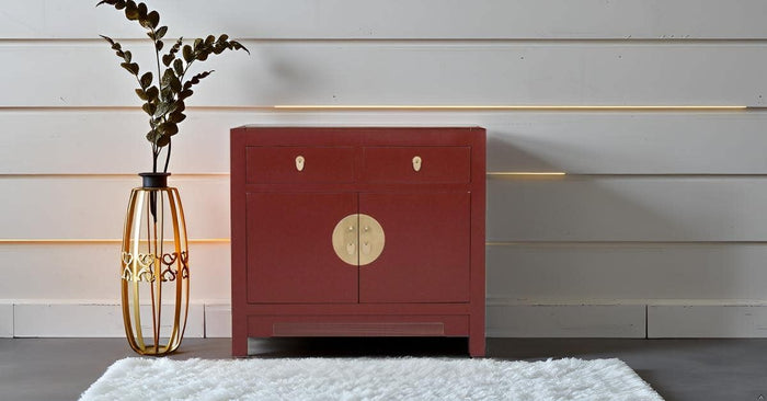 Fine Asianliving Chinese Kast Scarlet Rouge -