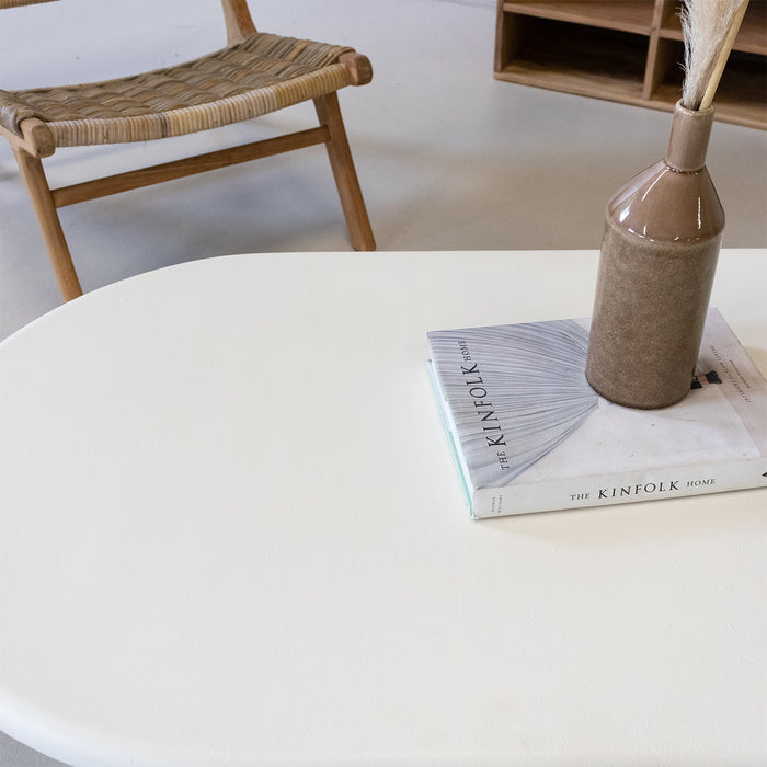 Giga Meubel - Salontafel Beige Ovaal 120cm - Betonlook