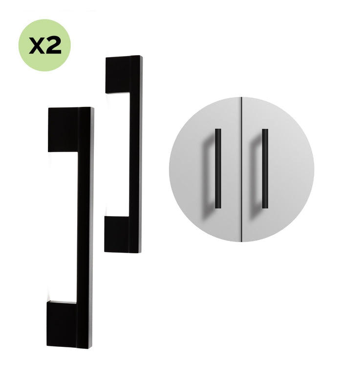 XIVADA Handgreep zwart - 128 mm - Aluminium - Meubelgreep - Set van 2