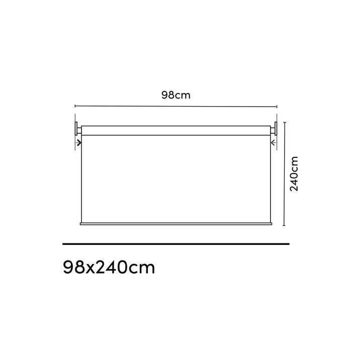 Platinum Rolgordijn breed 0,98 x 2,4m - Gebroken Wit