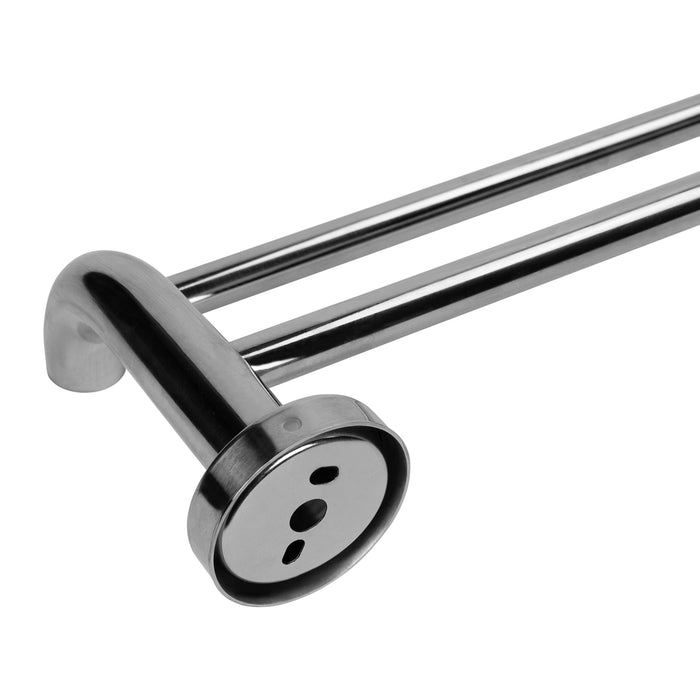 QUVIO Handdoekrek wand met 2 stangen - RVS - 80 cm