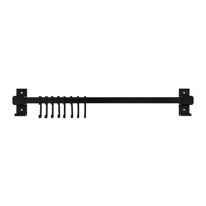 QUVIO Keukenrek - Met 8 haakjes - Metaal - Zwart