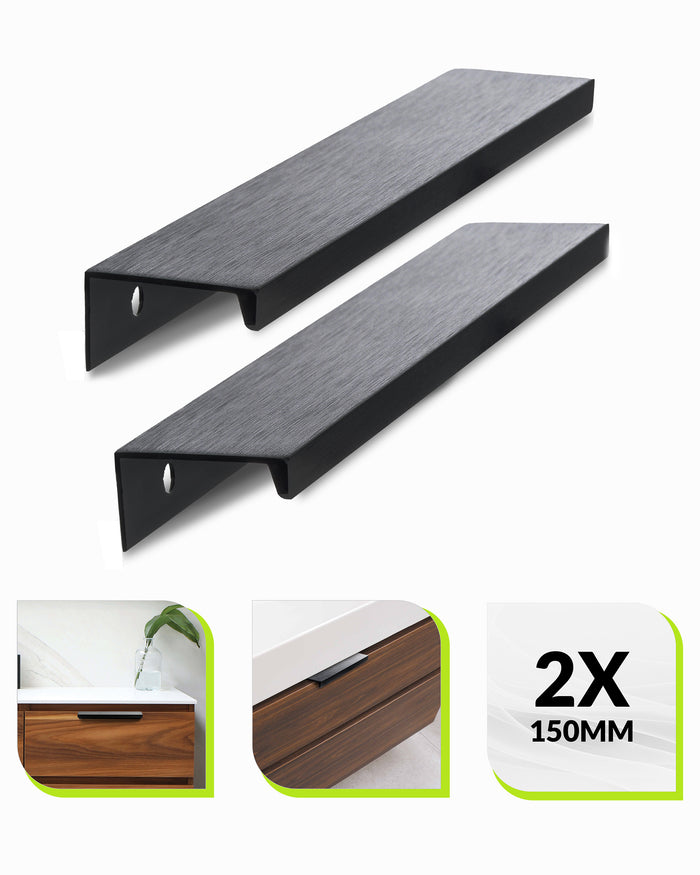 XIVADA Handgreep zwart - 128 mm boorafstand - Meubelgreep - Set van 2