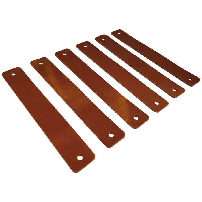 XIVADA Leren Handgreep Juqa - Boren - Leer - Cognac - Set van 6