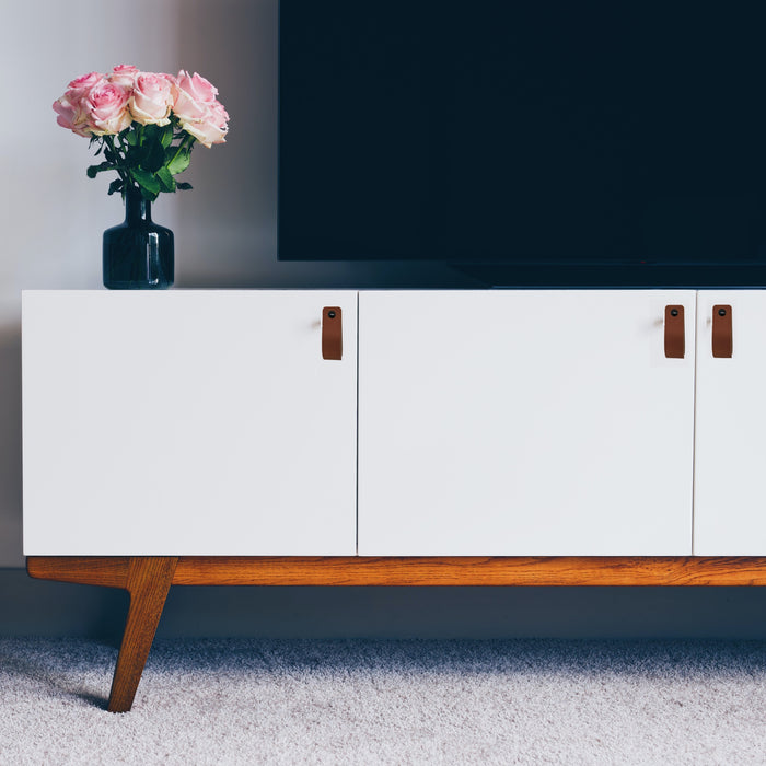 XIVADA Leren Handgreep Juqa - Boren - Leer - Cognac - Set van 6