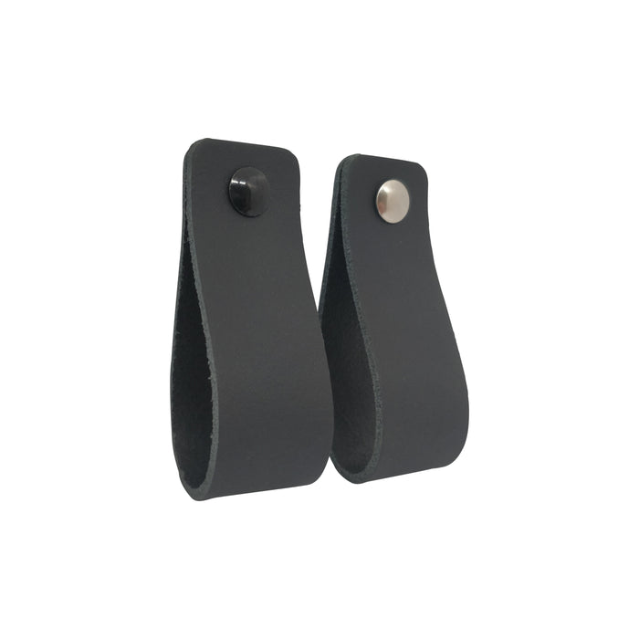 XIVADA Leren Handgreep Juqa - Boren - Leer - Zwart - Set van 6