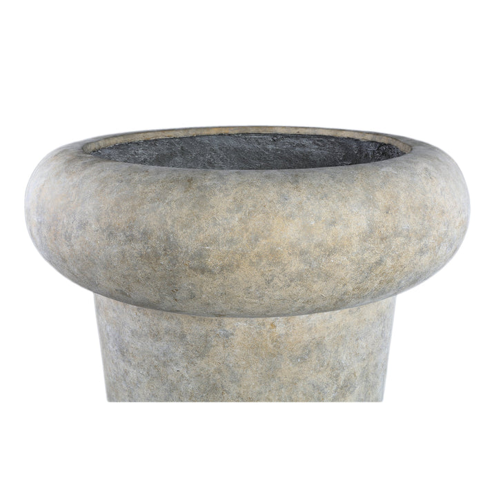 PTMD Megga Brown big brushed cement pot thick border ro