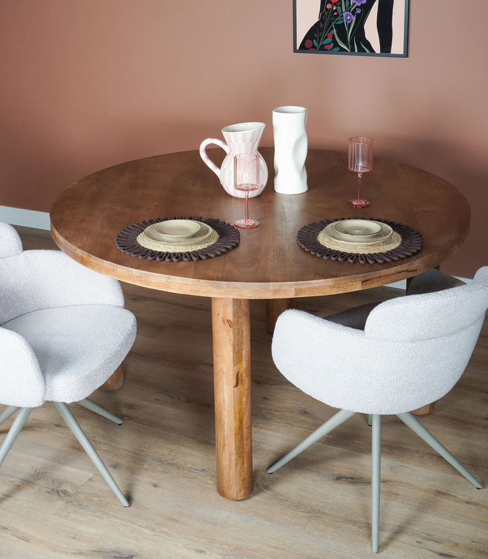 Home67 - Eettafel Tias ø140 cm - Mangohout