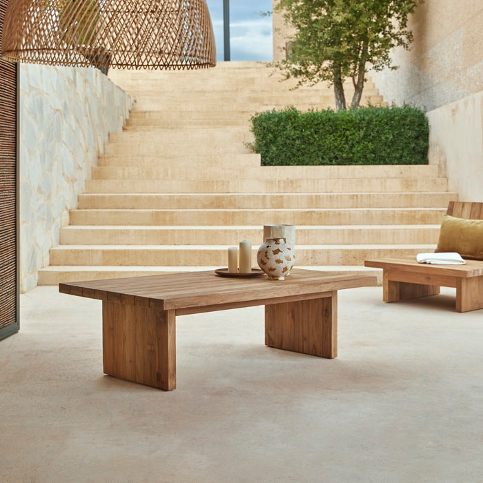 Tikamoon - Lage tuintafel van gerecycled massief teakhout 150 x 80 Jo…