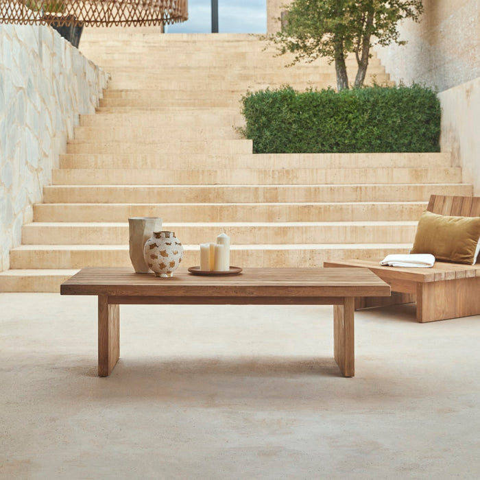 Tikamoon - Lage tuintafel van gerecycled massief teakhout 150 x 80 Jo…