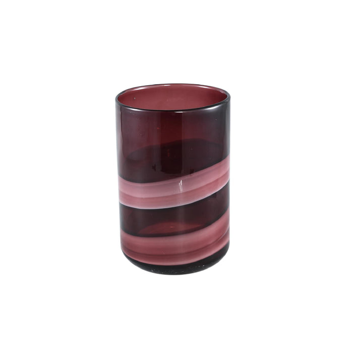 PTMD Meradi Ronde Vaas - H25 x Ø15,5 cm - Glas - Rood