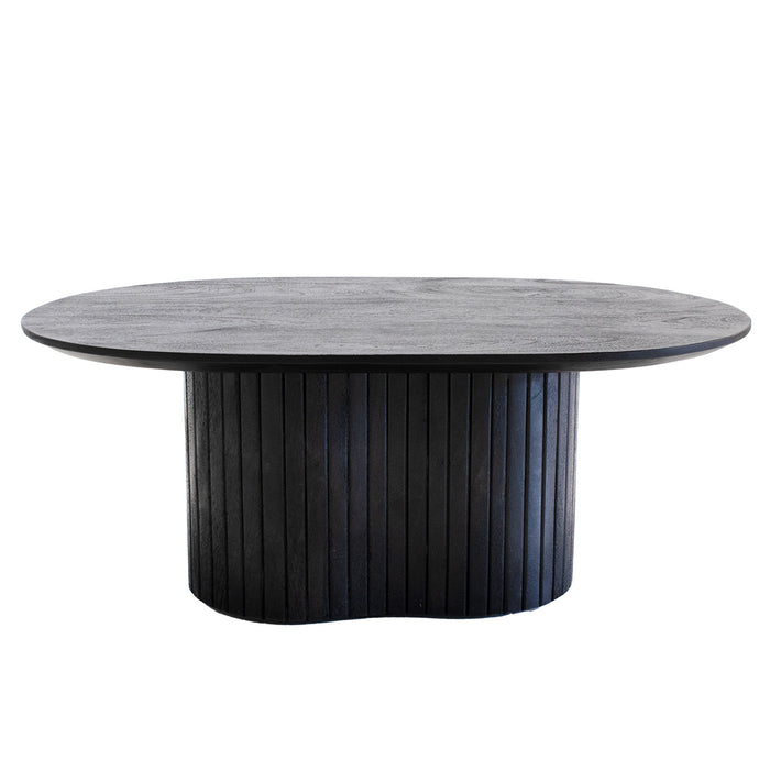 Giga Meubel - Salontafel Ovaal 90cm - Zwart Mangohout - Ava