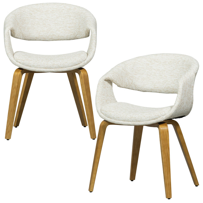 WOOOD Yossi Eetkamerstoelen Houten Naturel Poot - Naturel - Set van 2