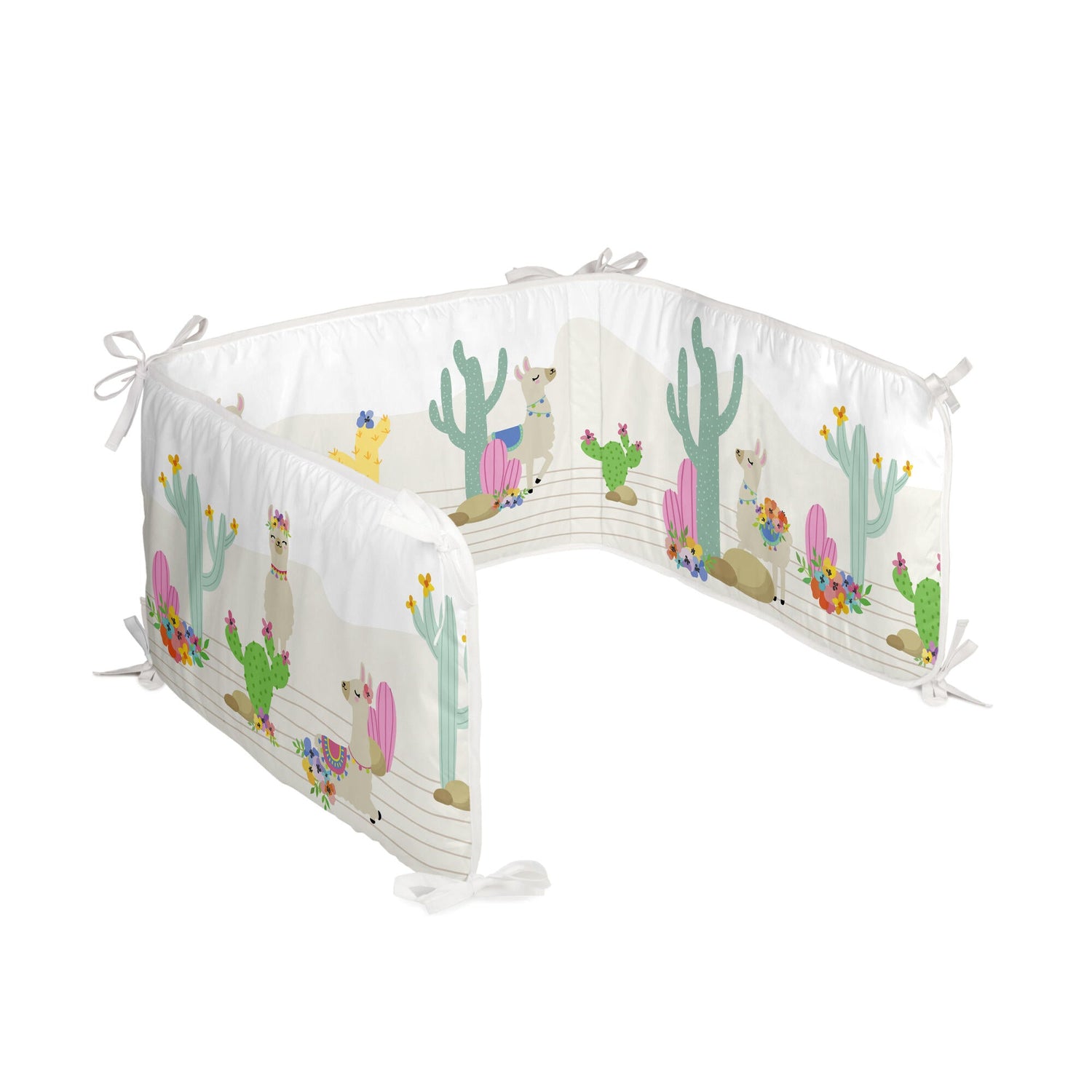 Cute llamas Wiegwieg 210x40 cm Moshi Moshi, Veelkleurig, 100% katoen, de kwaliteit van 150 hilos
