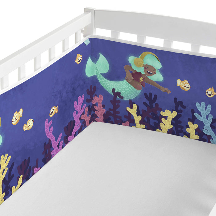 Happy mermaid Wiegwieg 210x40 cm Mr Fox, Veelkleurig, 100% katoen, de kwaliteit van 150 hilos