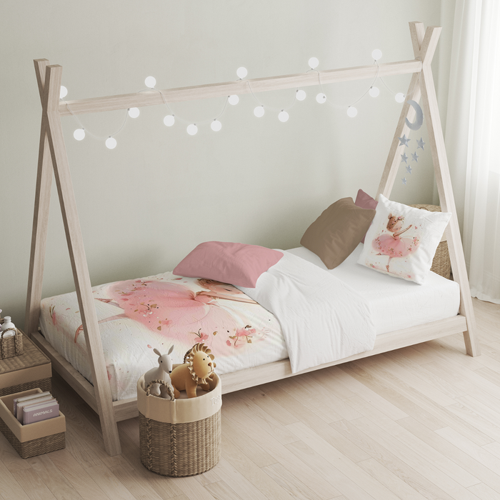 Eleganzzz Kinder Dekbedovertrek Micropercal Ballerina Girl - pink 140x220|240cm