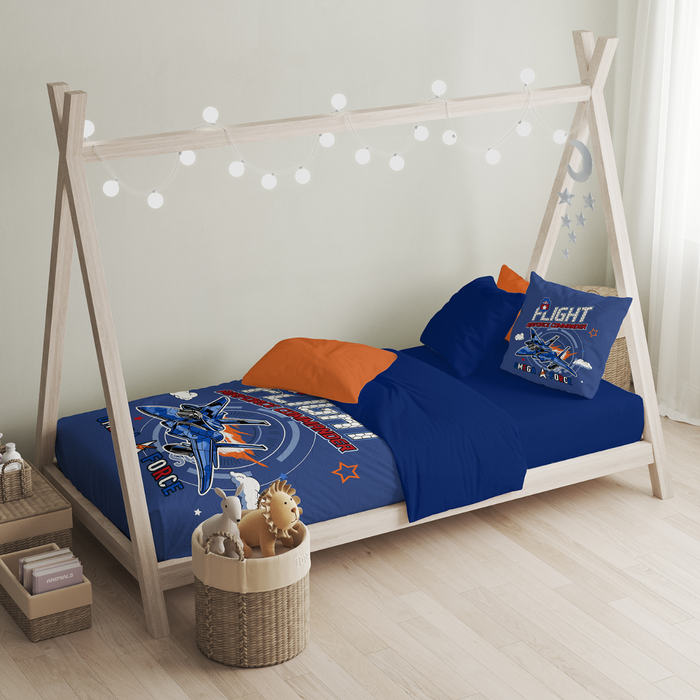 Eleganzzz Kinder Dekbedovertrek Micropercal Omega Force - blue 140x220|240cm