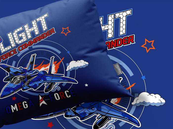 Eleganzzz Kinder Dekbedovertrek Micropercal Omega Force - blue 140x220|240cm