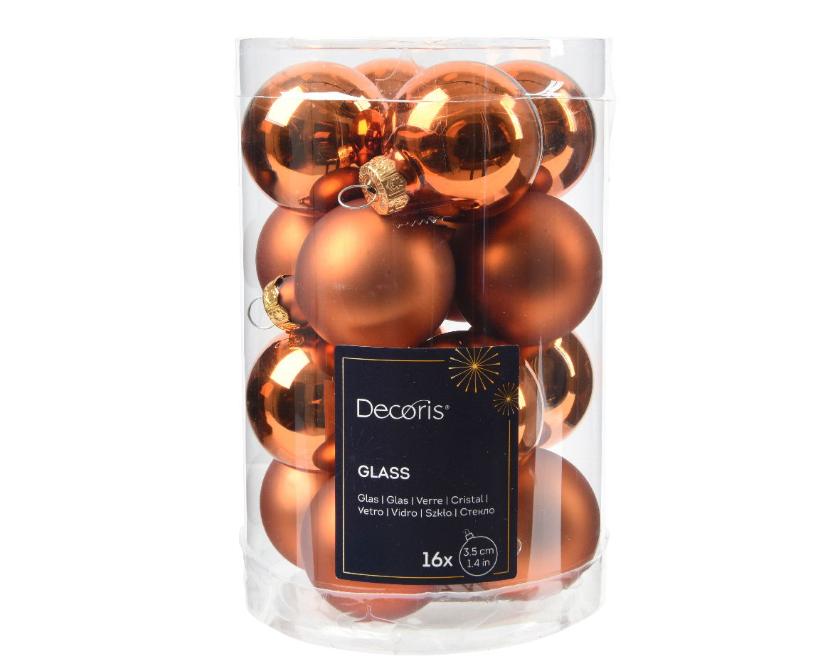 Decoris - Kerstballen glas d3.5 cm w.cdr 16st