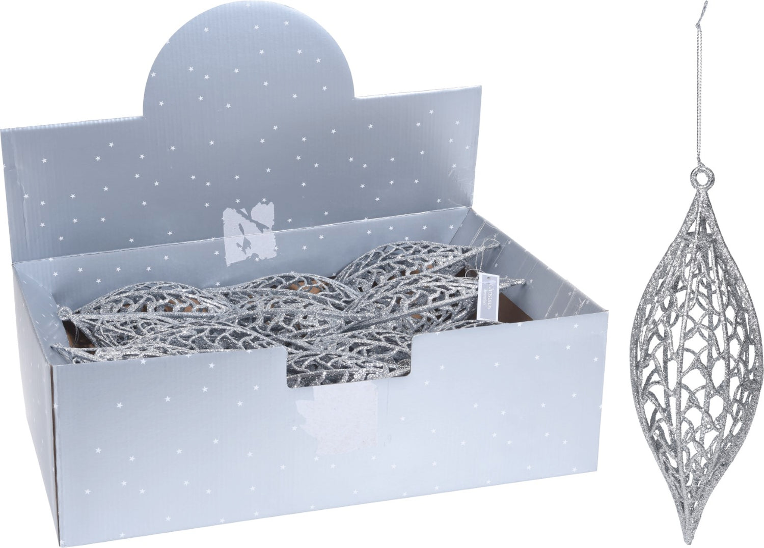 Nampook - 5 stuks! Pegel hangdeco met glitter 22 cm