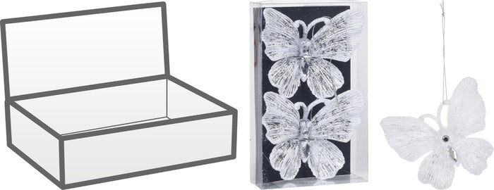 Nampook - Vlinder hangdeco 11cm 2sts wit