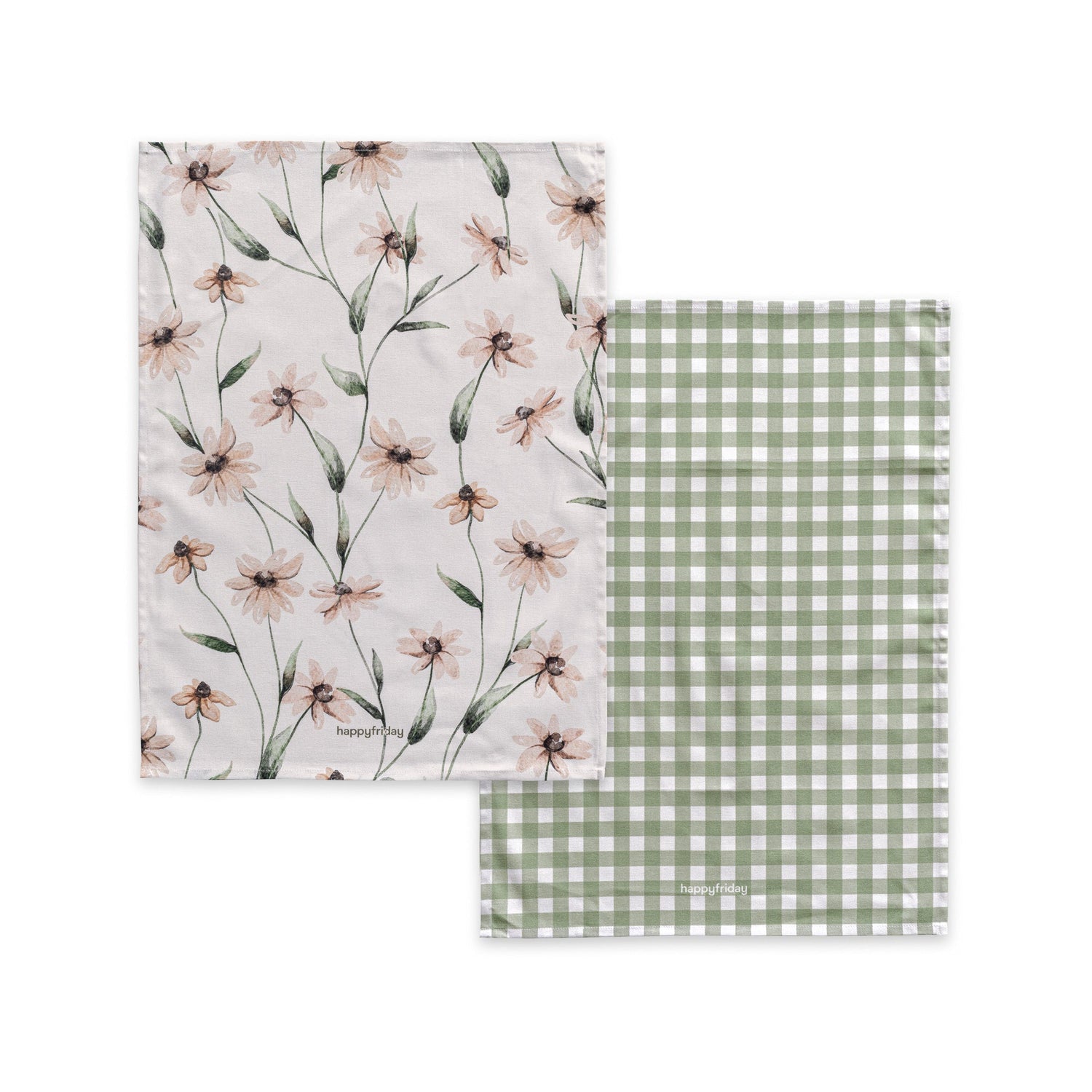 Tinny bloom Keukenhanddoek 2 stuks 70x50 cm Happyfriday, Veelkleurig, 100% katoen, de kwaliteit van 200 Gr x m2