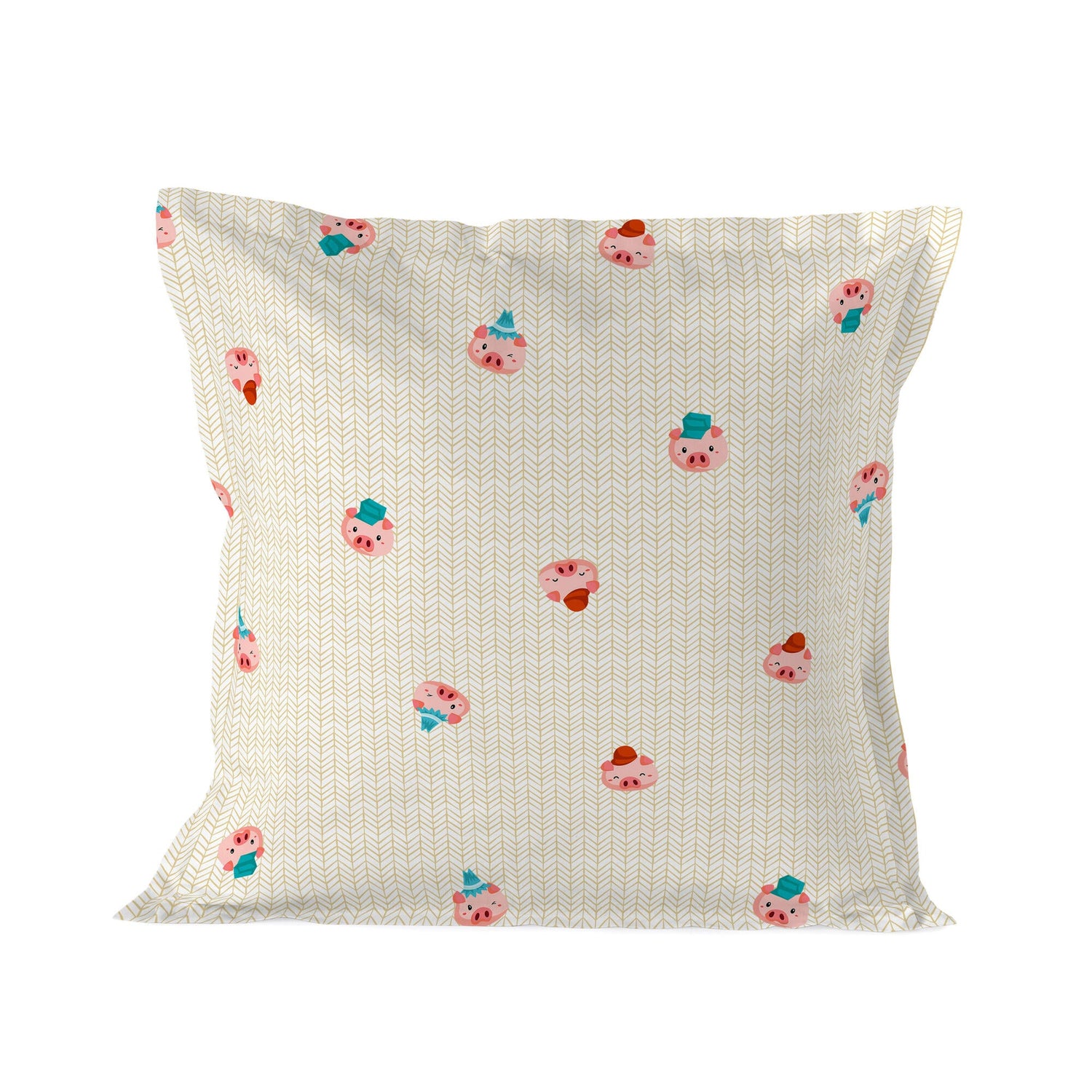 Piggys Kussensloop (D) Mr Fox, Veelkleurig, 100% katoen, de kwaliteit van 150 TC