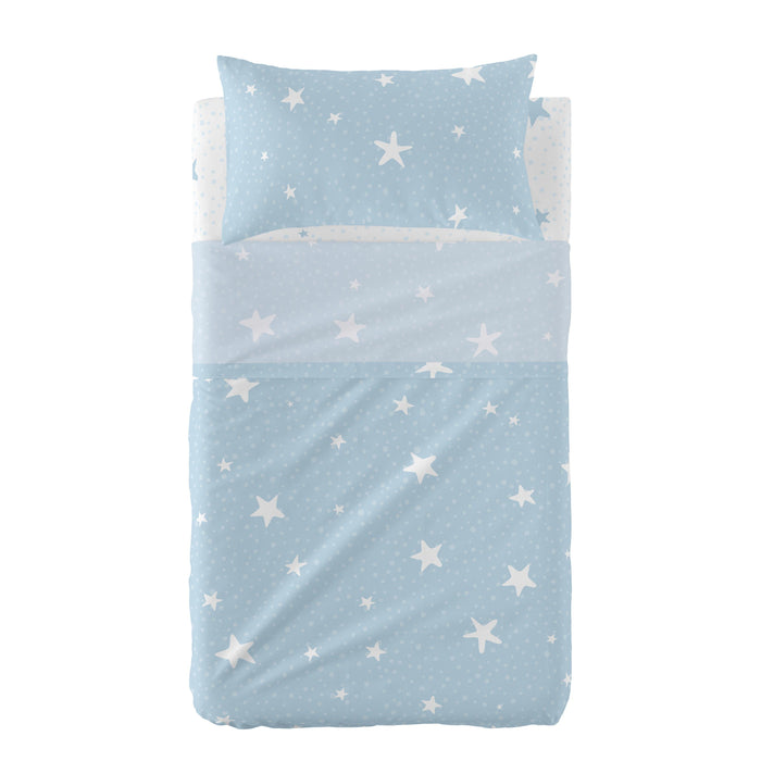 Little star Laken Set ledikant 2-delig Blauw Basic Kids, Blauw, 100% katoen, de kwaliteit van 150 TC