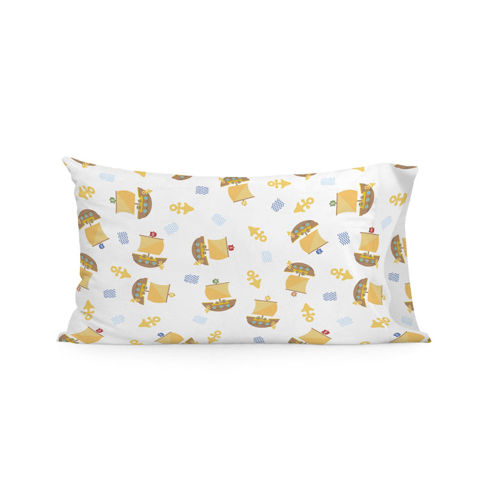 Pirate ship Kussensloop 50x75 cm Happynois, Veelkleurig, 100% katoen, de kwaliteit van 150 TC